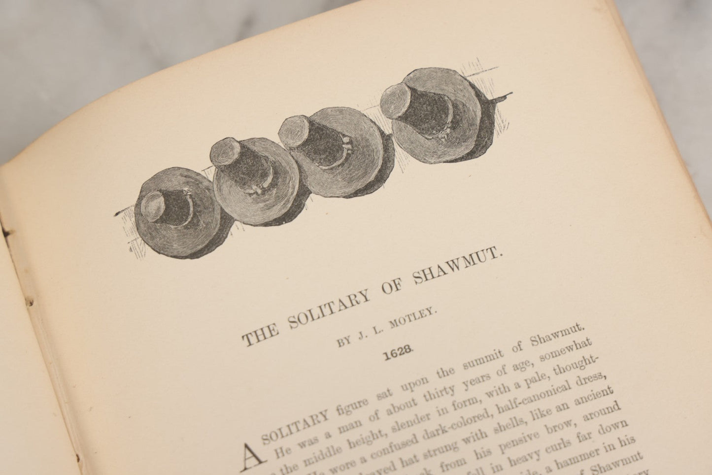 Lot 001 - "New England Legends And Folk Lore In Prose And Poetry" Antique Book By Samuel Adams Drake, Illustrated By F.T. Merrill With Witches On Broomsticks On Cover, Roberts Brothers, Publishers, Boston, 1884, Note Tape On Spine