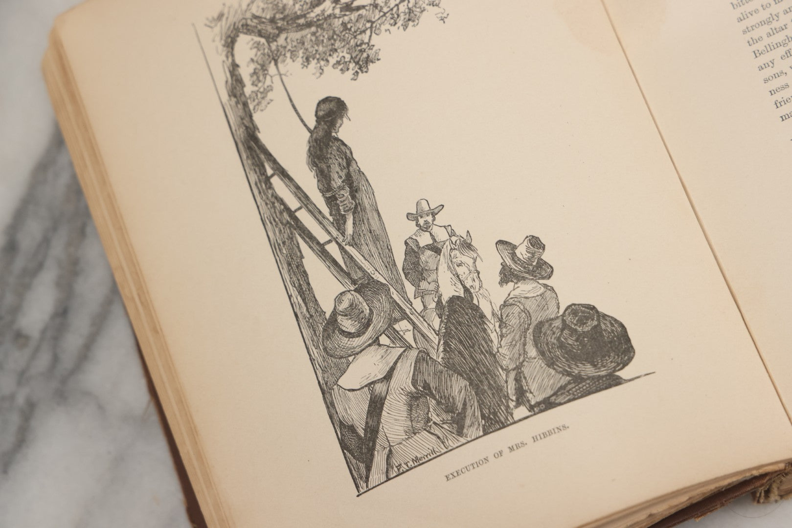 Lot 001 - "New England Legends And Folk Lore In Prose And Poetry" Antique Book By Samuel Adams Drake, Illustrated By F.T. Merrill With Witches On Broomsticks On Cover, Roberts Brothers, Publishers, Boston, 1884, Note Tape On Spine