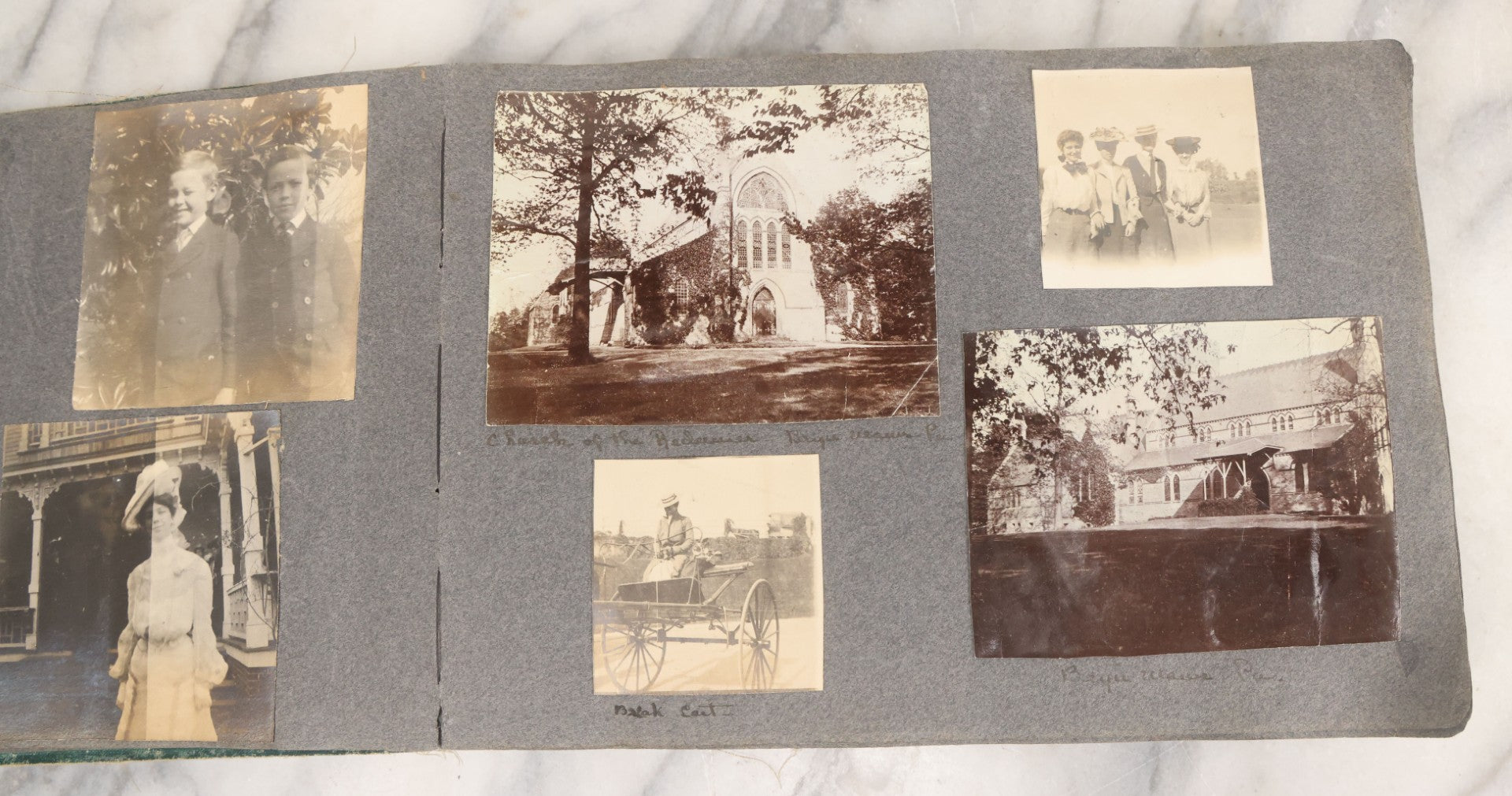 Lot 003 - Antique Snapshot Photo Album Belonging To Mary Eleanor Hill, Containing Photographs Taken In And Around "Brier Crest" In Villanova, Pennsylvania And "Eagle's Nest" In Grovetown, Georgia, With Over 300 Photographs, Including Women In Catacombs