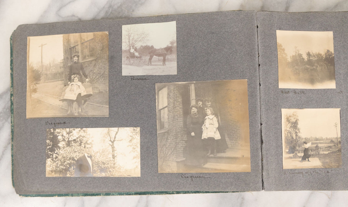 Lot 003 - Antique Snapshot Photo Album Belonging To Mary Eleanor Hill, Containing Photographs Taken In And Around "Brier Crest" In Villanova, Pennsylvania And "Eagle's Nest" In Grovetown, Georgia, With Over 300 Photographs, Including Women In Catacombs