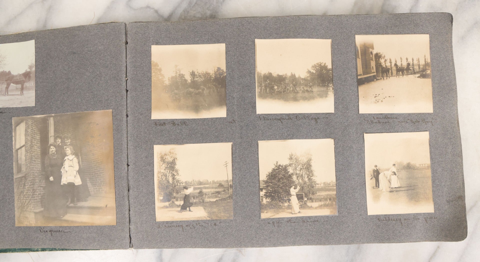 Lot 003 - Antique Snapshot Photo Album Belonging To Mary Eleanor Hill, Containing Photographs Taken In And Around "Brier Crest" In Villanova, Pennsylvania And "Eagle's Nest" In Grovetown, Georgia, With Over 300 Photographs, Including Women In Catacombs