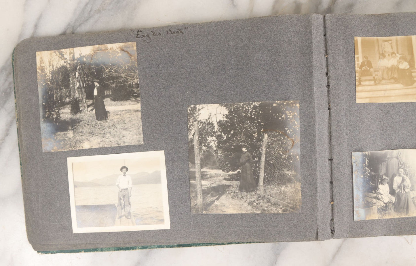Lot 003 - Antique Snapshot Photo Album Belonging To Mary Eleanor Hill, Containing Photographs Taken In And Around "Brier Crest" In Villanova, Pennsylvania And "Eagle's Nest" In Grovetown, Georgia, With Over 300 Photographs, Including Women In Catacombs