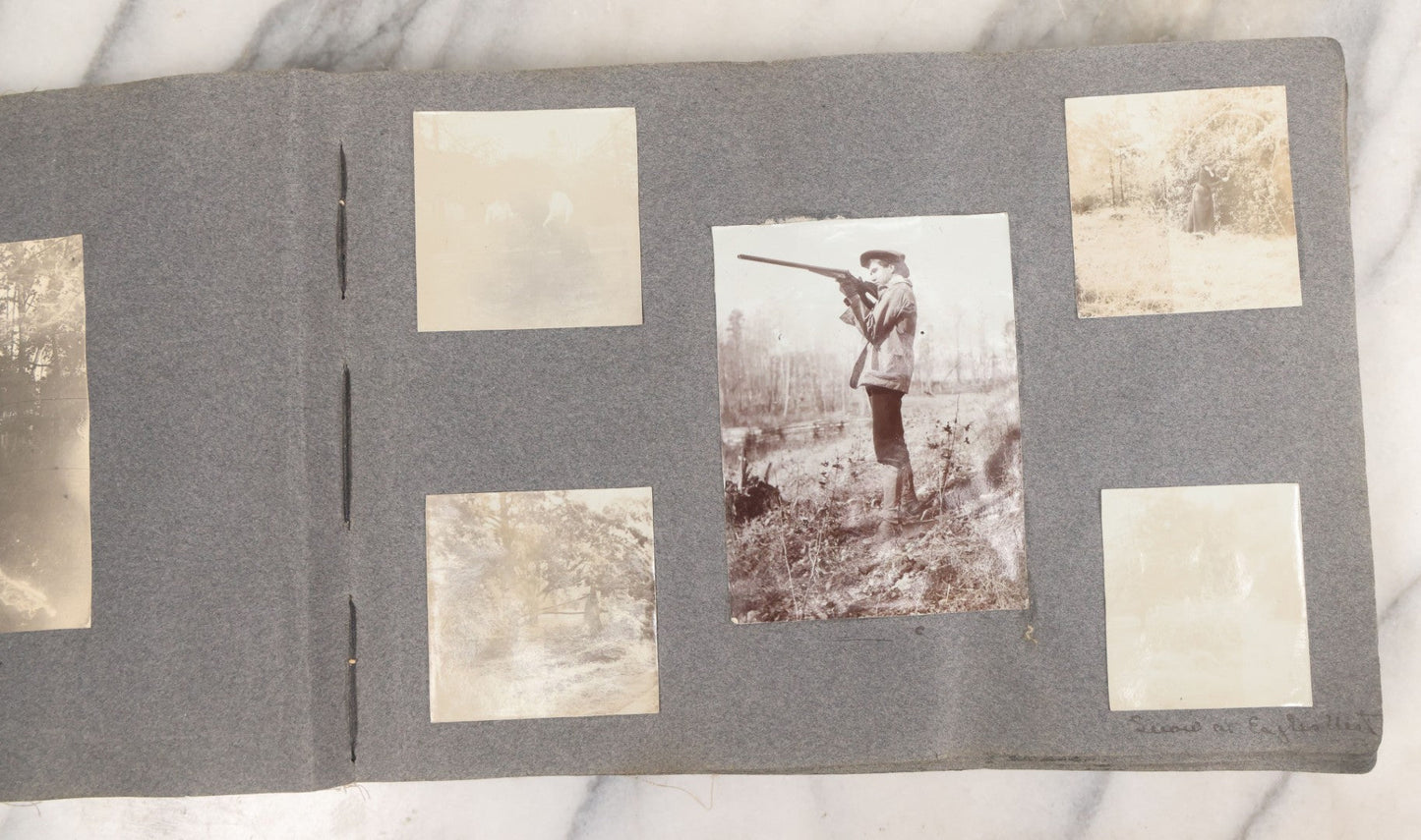 Lot 003 - Antique Snapshot Photo Album Belonging To Mary Eleanor Hill, Containing Photographs Taken In And Around "Brier Crest" In Villanova, Pennsylvania And "Eagle's Nest" In Grovetown, Georgia, With Over 300 Photographs, Including Women In Catacombs