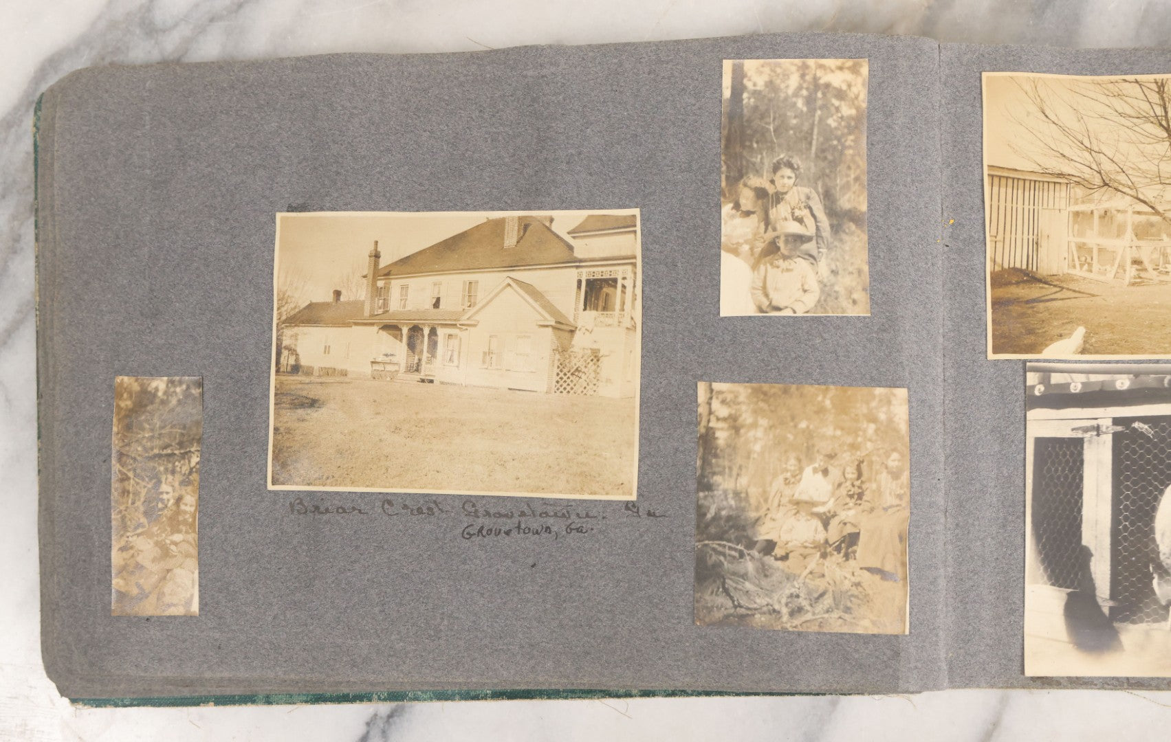 Lot 003 - Antique Snapshot Photo Album Belonging To Mary Eleanor Hill, Containing Photographs Taken In And Around "Brier Crest" In Villanova, Pennsylvania And "Eagle's Nest" In Grovetown, Georgia, With Over 300 Photographs, Including Women In Catacombs