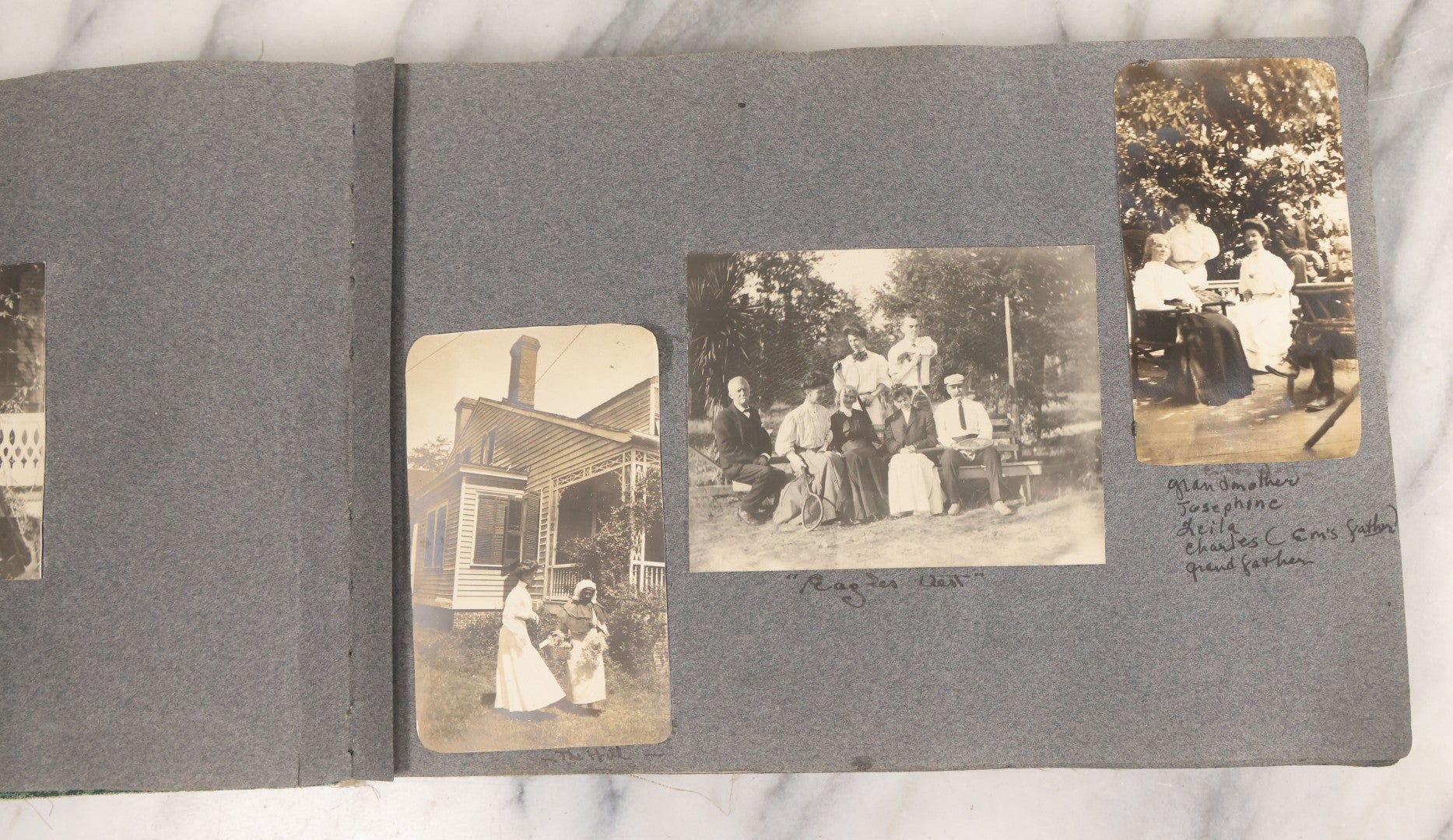 Lot 003 - Antique Snapshot Photo Album Belonging To Mary Eleanor Hill, Containing Photographs Taken In And Around "Brier Crest" In Villanova, Pennsylvania And "Eagle's Nest" In Grovetown, Georgia, With Over 300 Photographs, Including Women In Catacombs