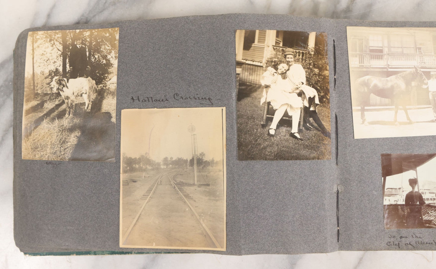 Lot 003 - Antique Snapshot Photo Album Belonging To Mary Eleanor Hill, Containing Photographs Taken In And Around "Brier Crest" In Villanova, Pennsylvania And "Eagle's Nest" In Grovetown, Georgia, With Over 300 Photographs, Including Women In Catacombs