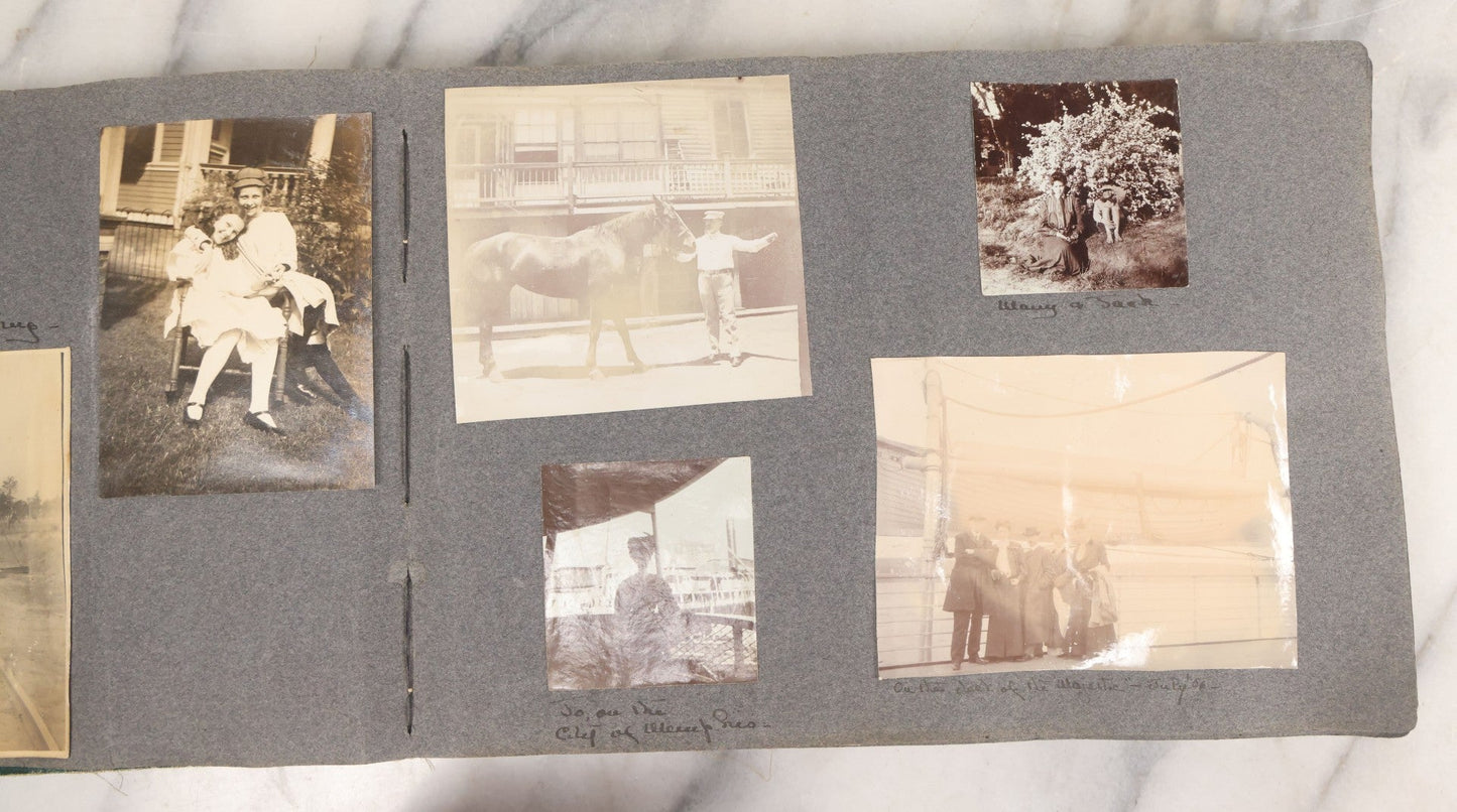 Lot 003 - Antique Snapshot Photo Album Belonging To Mary Eleanor Hill, Containing Photographs Taken In And Around "Brier Crest" In Villanova, Pennsylvania And "Eagle's Nest" In Grovetown, Georgia, With Over 300 Photographs, Including Women In Catacombs