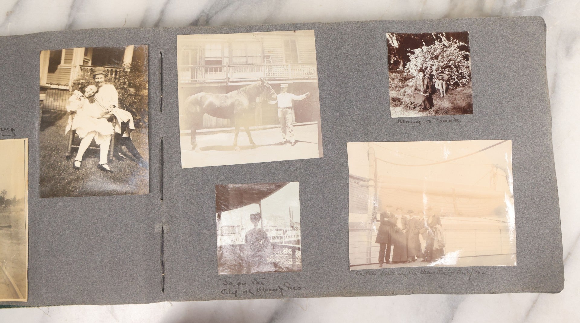 Lot 003 - Antique Snapshot Photo Album Belonging To Mary Eleanor Hill, Containing Photographs Taken In And Around "Brier Crest" In Villanova, Pennsylvania And "Eagle's Nest" In Grovetown, Georgia, With Over 300 Photographs, Including Women In Catacombs