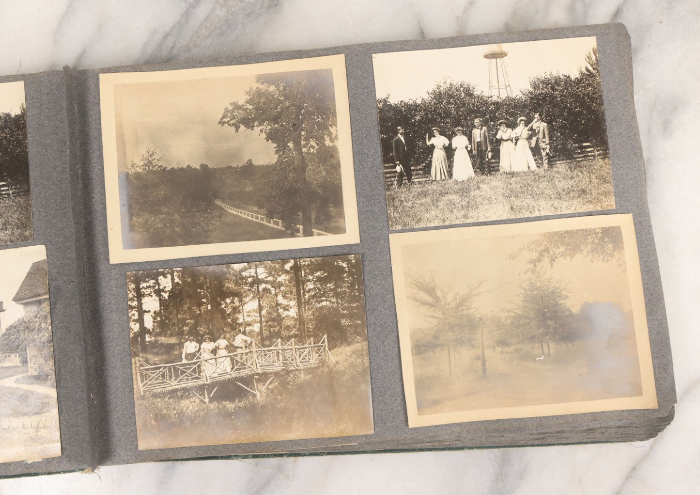 Lot 003 - Antique Snapshot Photo Album Belonging To Mary Eleanor Hill, Containing Photographs Taken In And Around "Brier Crest" In Villanova, Pennsylvania And "Eagle's Nest" In Grovetown, Georgia, With Over 300 Photographs, Including Women In Catacombs