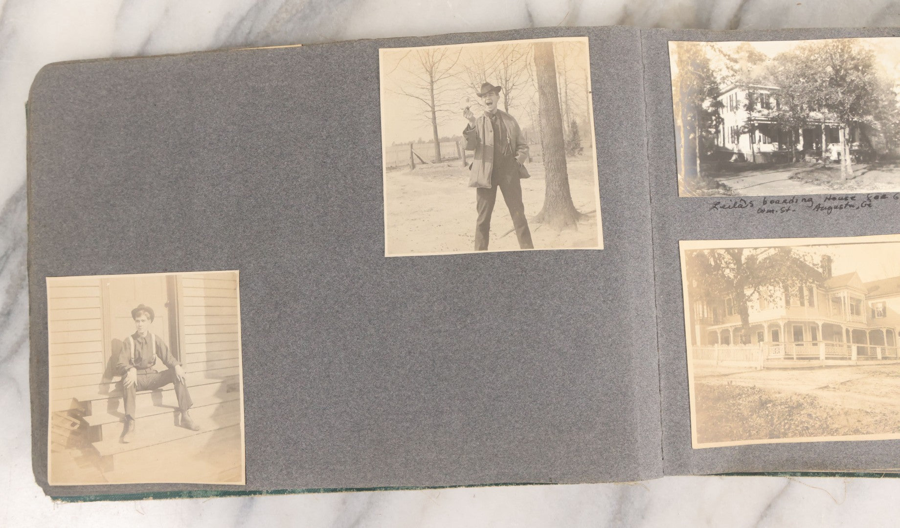 Lot 003 - Antique Snapshot Photo Album Belonging To Mary Eleanor Hill, Containing Photographs Taken In And Around "Brier Crest" In Villanova, Pennsylvania And "Eagle's Nest" In Grovetown, Georgia, With Over 300 Photographs, Including Women In Catacombs