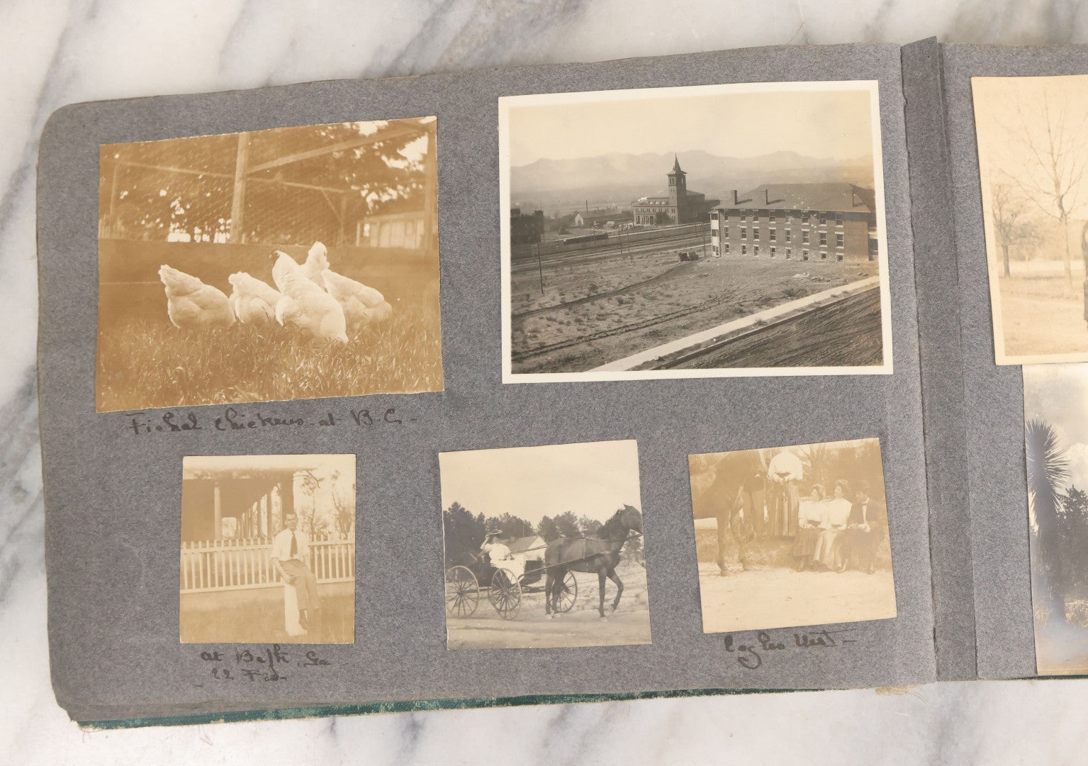 Lot 003 - Antique Snapshot Photo Album Belonging To Mary Eleanor Hill, Containing Photographs Taken In And Around "Brier Crest" In Villanova, Pennsylvania And "Eagle's Nest" In Grovetown, Georgia, With Over 300 Photographs, Including Women In Catacombs