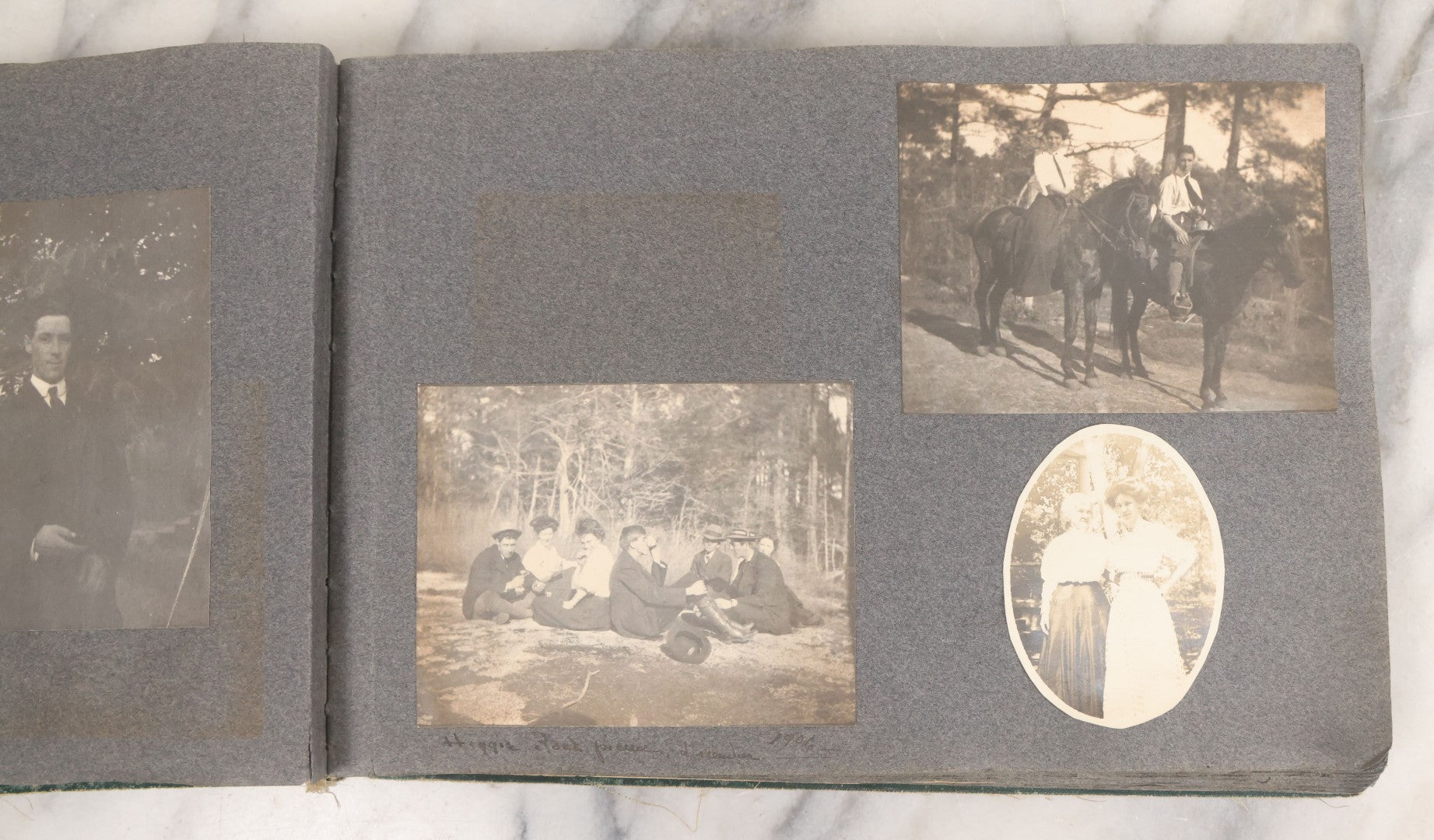 Lot 003 - Antique Snapshot Photo Album Belonging To Mary Eleanor Hill, Containing Photographs Taken In And Around "Brier Crest" In Villanova, Pennsylvania And "Eagle's Nest" In Grovetown, Georgia, With Over 300 Photographs, Including Women In Catacombs