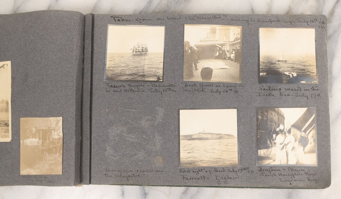 Lot 003 - Antique Snapshot Photo Album Belonging To Mary Eleanor Hill, Containing Photographs Taken In And Around "Brier Crest" In Villanova, Pennsylvania And "Eagle's Nest" In Grovetown, Georgia, With Over 300 Photographs, Including Women In Catacombs