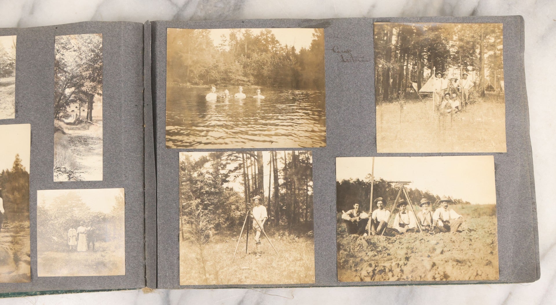 Lot 003 - Antique Snapshot Photo Album Belonging To Mary Eleanor Hill, Containing Photographs Taken In And Around "Brier Crest" In Villanova, Pennsylvania And "Eagle's Nest" In Grovetown, Georgia, With Over 300 Photographs, Including Women In Catacombs
