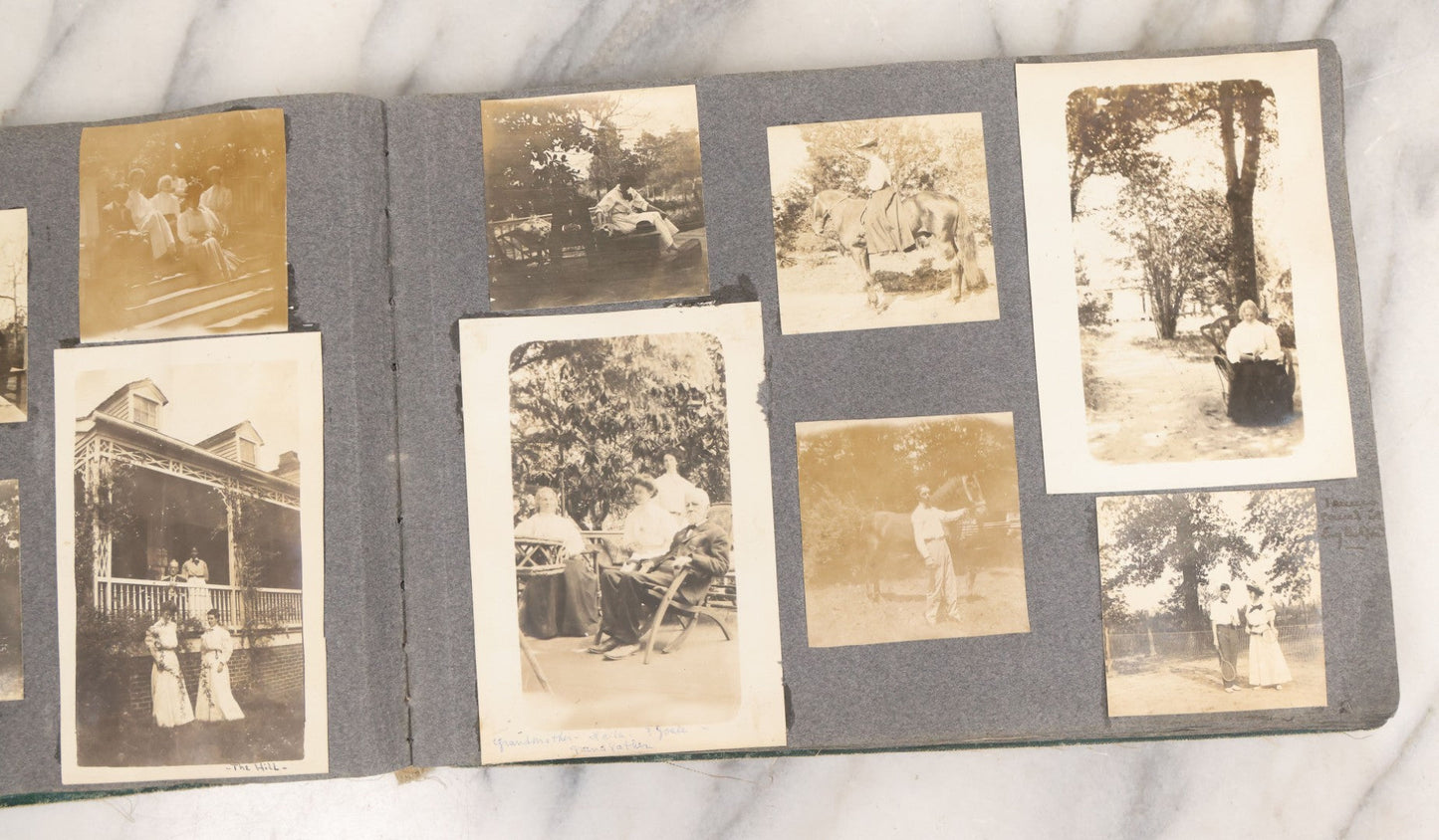 Lot 003 - Antique Snapshot Photo Album Belonging To Mary Eleanor Hill, Containing Photographs Taken In And Around "Brier Crest" In Villanova, Pennsylvania And "Eagle's Nest" In Grovetown, Georgia, With Over 300 Photographs, Including Women In Catacombs