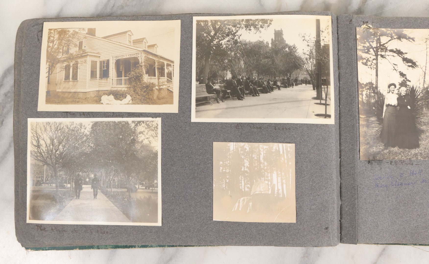 Lot 003 - Antique Snapshot Photo Album Belonging To Mary Eleanor Hill, Containing Photographs Taken In And Around "Brier Crest" In Villanova, Pennsylvania And "Eagle's Nest" In Grovetown, Georgia, With Over 300 Photographs, Including Women In Catacombs