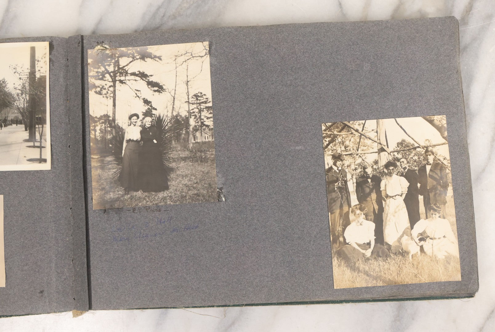 Lot 003 - Antique Snapshot Photo Album Belonging To Mary Eleanor Hill, Containing Photographs Taken In And Around "Brier Crest" In Villanova, Pennsylvania And "Eagle's Nest" In Grovetown, Georgia, With Over 300 Photographs, Including Women In Catacombs