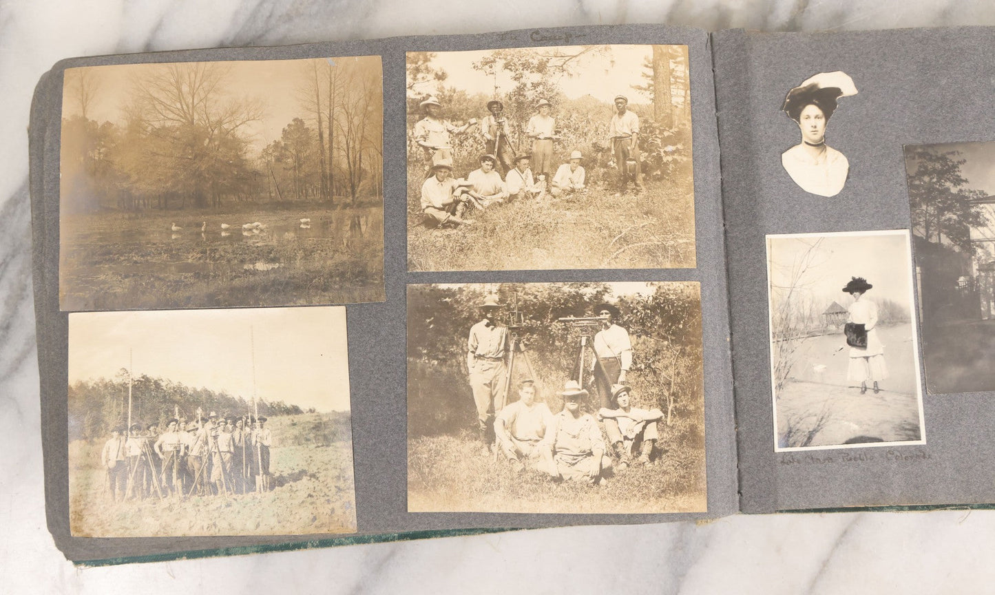 Lot 003 - Antique Snapshot Photo Album Belonging To Mary Eleanor Hill, Containing Photographs Taken In And Around "Brier Crest" In Villanova, Pennsylvania And "Eagle's Nest" In Grovetown, Georgia, With Over 300 Photographs, Including Women In Catacombs