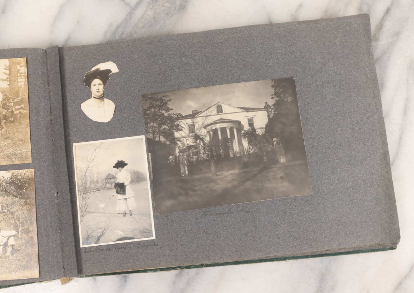 Lot 003 - Antique Snapshot Photo Album Belonging To Mary Eleanor Hill, Containing Photographs Taken In And Around "Brier Crest" In Villanova, Pennsylvania And "Eagle's Nest" In Grovetown, Georgia, With Over 300 Photographs, Including Women In Catacombs