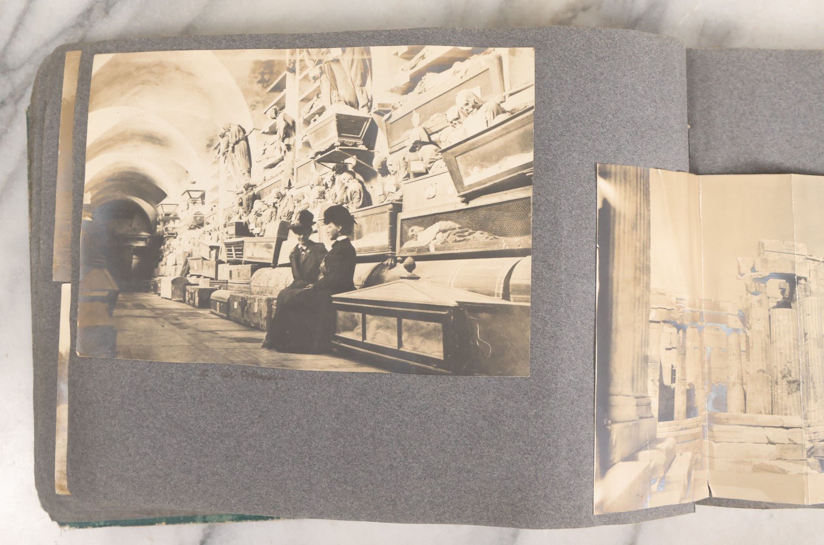 Lot 003 - Antique Snapshot Photo Album Belonging To Mary Eleanor Hill, Containing Photographs Taken In And Around "Brier Crest" In Villanova, Pennsylvania And "Eagle's Nest" In Grovetown, Georgia, With Over 300 Photographs, Including Women In Catacombs