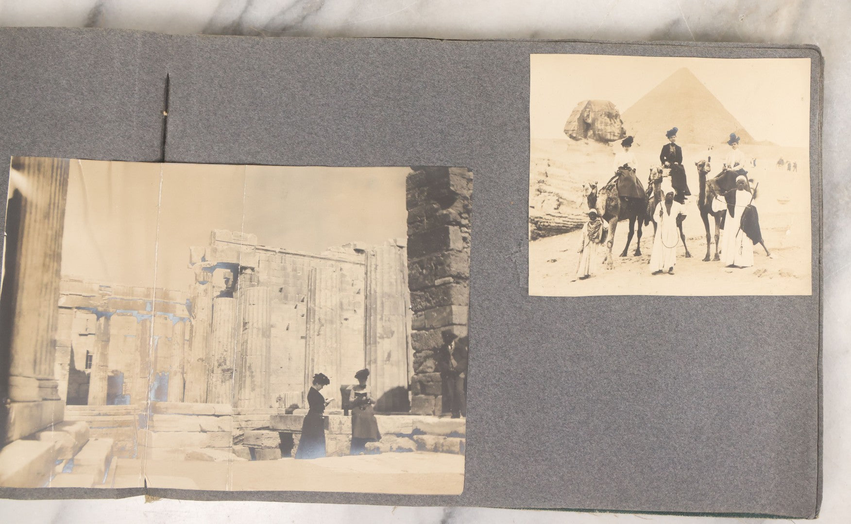 Lot 003 - Antique Snapshot Photo Album Belonging To Mary Eleanor Hill, Containing Photographs Taken In And Around "Brier Crest" In Villanova, Pennsylvania And "Eagle's Nest" In Grovetown, Georgia, With Over 300 Photographs, Including Women In Catacombs