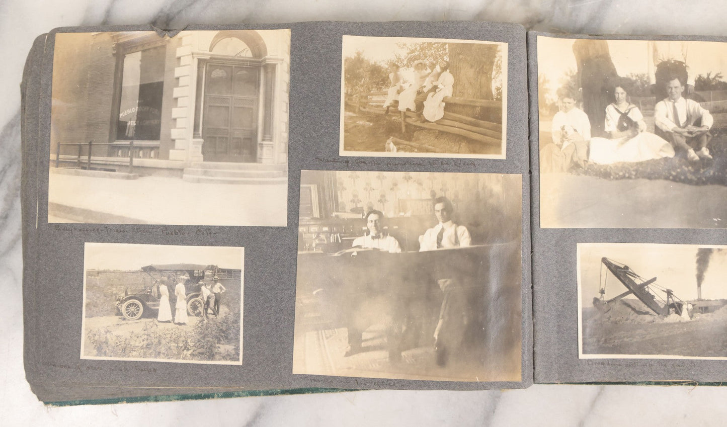 Lot 003 - Antique Snapshot Photo Album Belonging To Mary Eleanor Hill, Containing Photographs Taken In And Around "Brier Crest" In Villanova, Pennsylvania And "Eagle's Nest" In Grovetown, Georgia, With Over 300 Photographs, Including Women In Catacombs