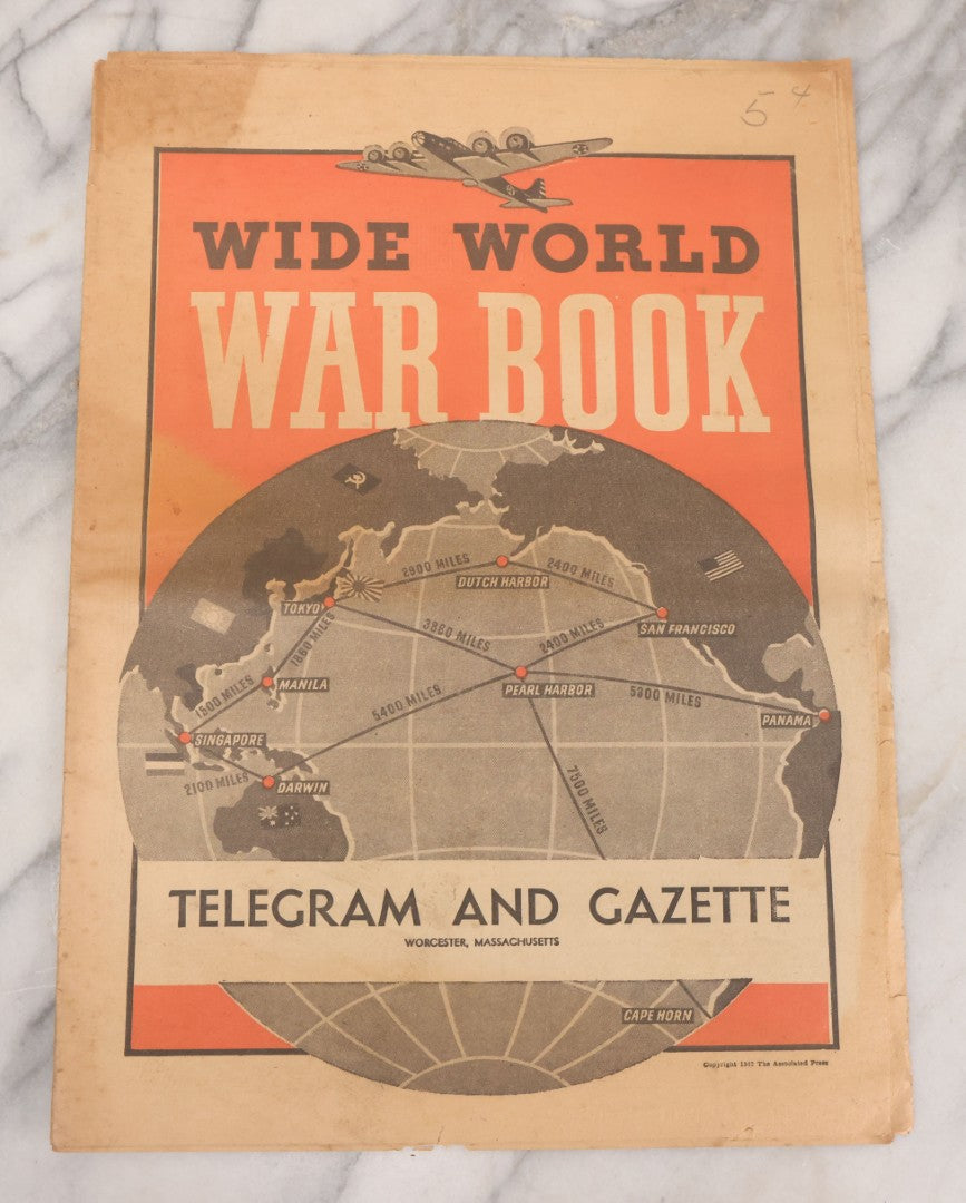 Lot 119 - Grouping Of Six World War Two Era Newspapers From The Boston Metro Area Reporting On Events From During And After The War Against Both The Germans And Japanese, With August 1945 Reporting On Use Of Atom Bomb, Dated 1942 Through 1945