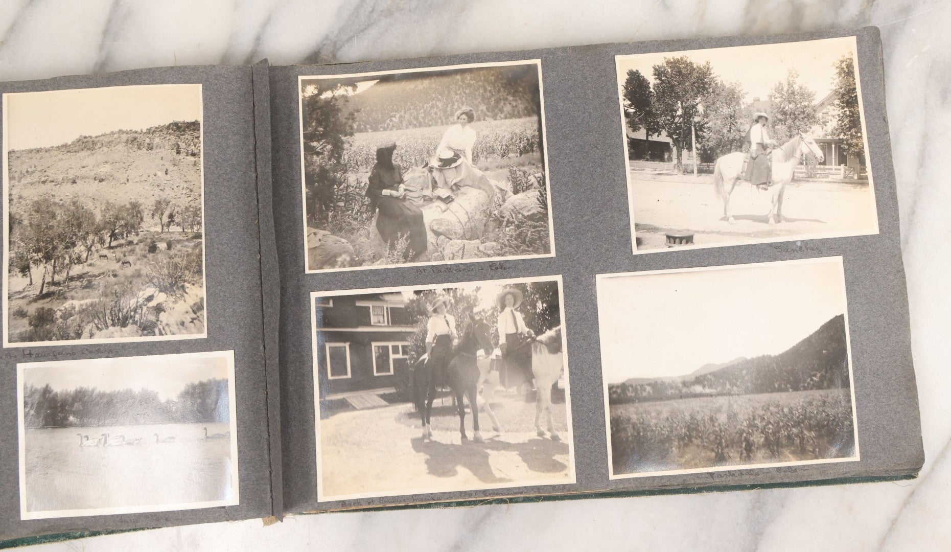 Lot 003 - Antique Snapshot Photo Album Belonging To Mary Eleanor Hill, Containing Photographs Taken In And Around "Brier Crest" In Villanova, Pennsylvania And "Eagle's Nest" In Grovetown, Georgia, With Over 300 Photographs, Including Women In Catacombs