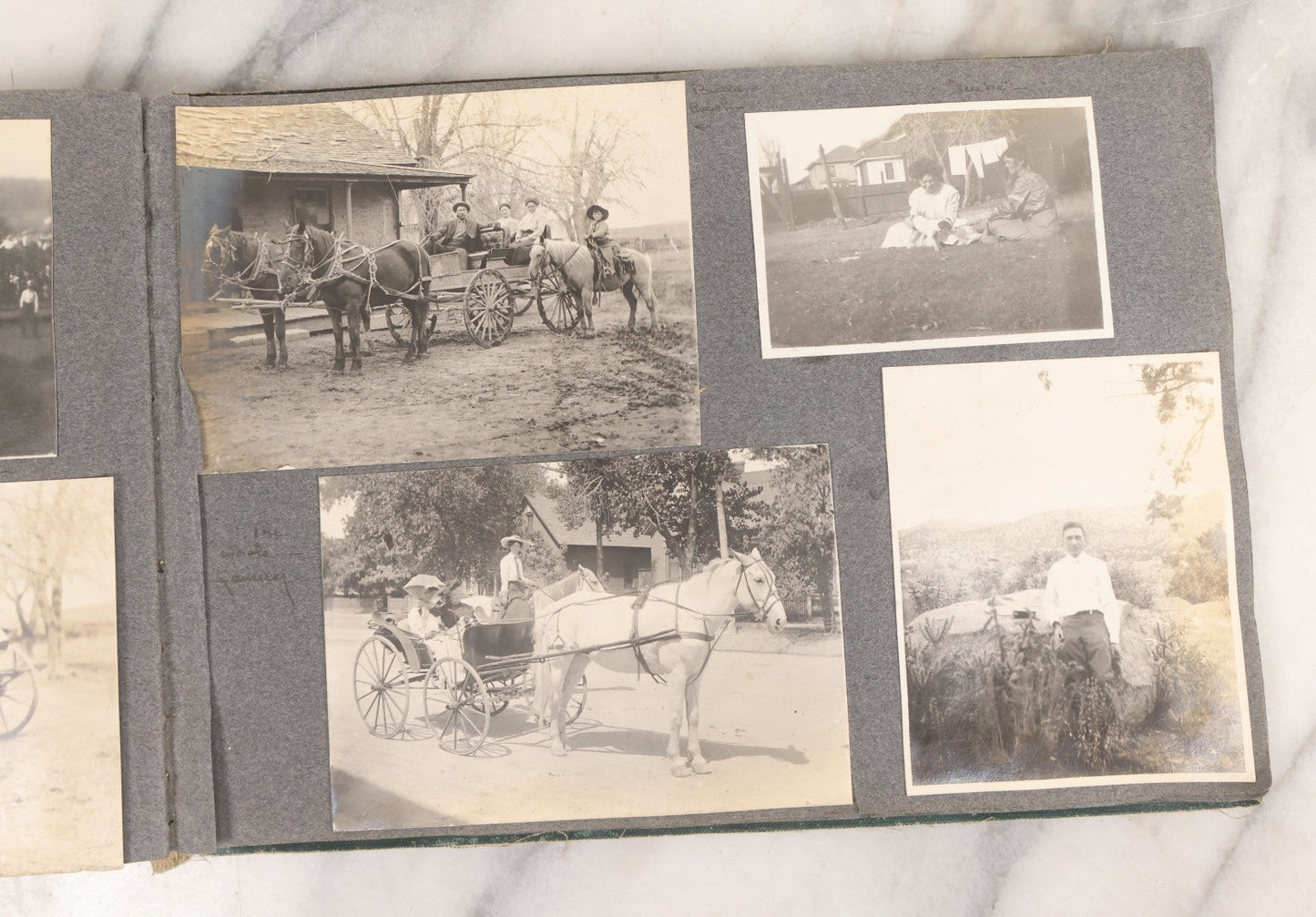Lot 003 - Antique Snapshot Photo Album Belonging To Mary Eleanor Hill, Containing Photographs Taken In And Around "Brier Crest" In Villanova, Pennsylvania And "Eagle's Nest" In Grovetown, Georgia, With Over 300 Photographs, Including Women In Catacombs