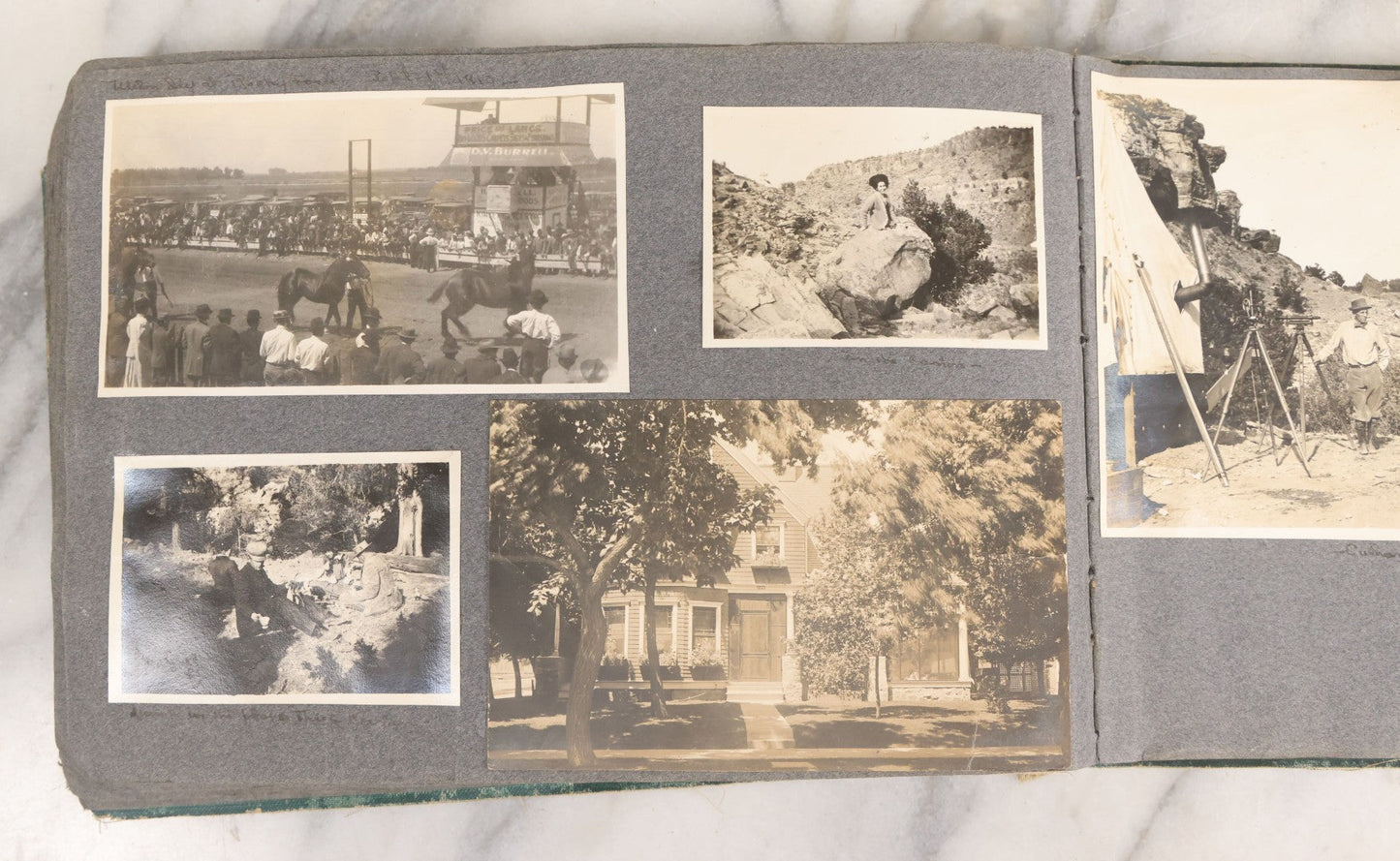 Lot 003 - Antique Snapshot Photo Album Belonging To Mary Eleanor Hill, Containing Photographs Taken In And Around "Brier Crest" In Villanova, Pennsylvania And "Eagle's Nest" In Grovetown, Georgia, With Over 300 Photographs, Including Women In Catacombs