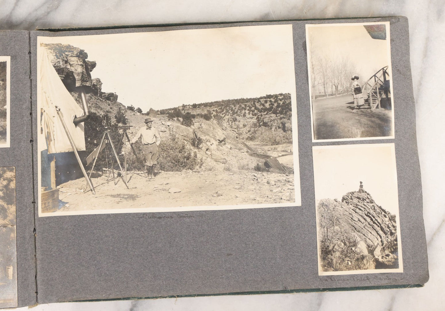 Lot 003 - Antique Snapshot Photo Album Belonging To Mary Eleanor Hill, Containing Photographs Taken In And Around "Brier Crest" In Villanova, Pennsylvania And "Eagle's Nest" In Grovetown, Georgia, With Over 300 Photographs, Including Women In Catacombs