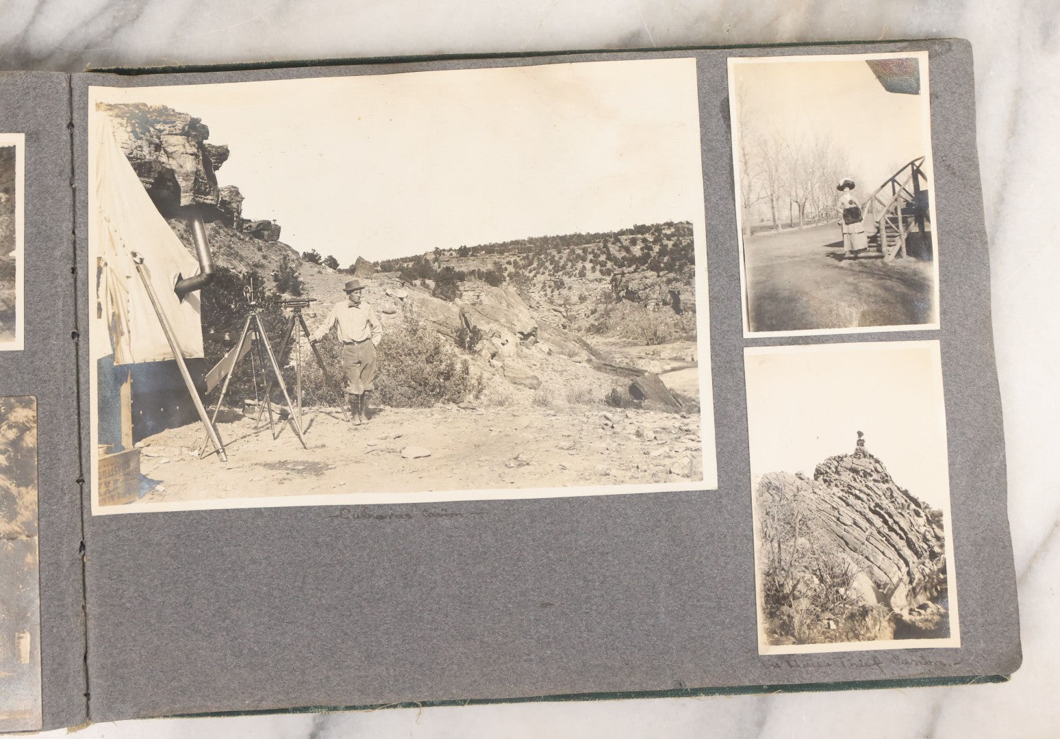 Lot 003 - Antique Snapshot Photo Album Belonging To Mary Eleanor Hill, Containing Photographs Taken In And Around "Brier Crest" In Villanova, Pennsylvania And "Eagle's Nest" In Grovetown, Georgia, With Over 300 Photographs, Including Women In Catacombs