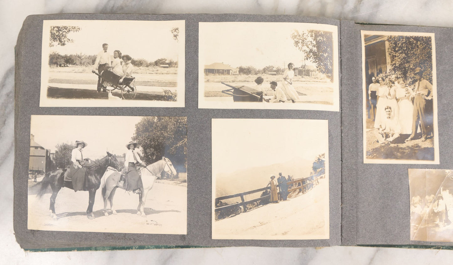 Lot 003 - Antique Snapshot Photo Album Belonging To Mary Eleanor Hill, Containing Photographs Taken In And Around "Brier Crest" In Villanova, Pennsylvania And "Eagle's Nest" In Grovetown, Georgia, With Over 300 Photographs, Including Women In Catacombs