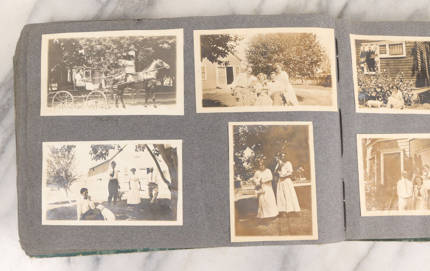 Lot 003 - Antique Snapshot Photo Album Belonging To Mary Eleanor Hill, Containing Photographs Taken In And Around "Brier Crest" In Villanova, Pennsylvania And "Eagle's Nest" In Grovetown, Georgia, With Over 300 Photographs, Including Women In Catacombs