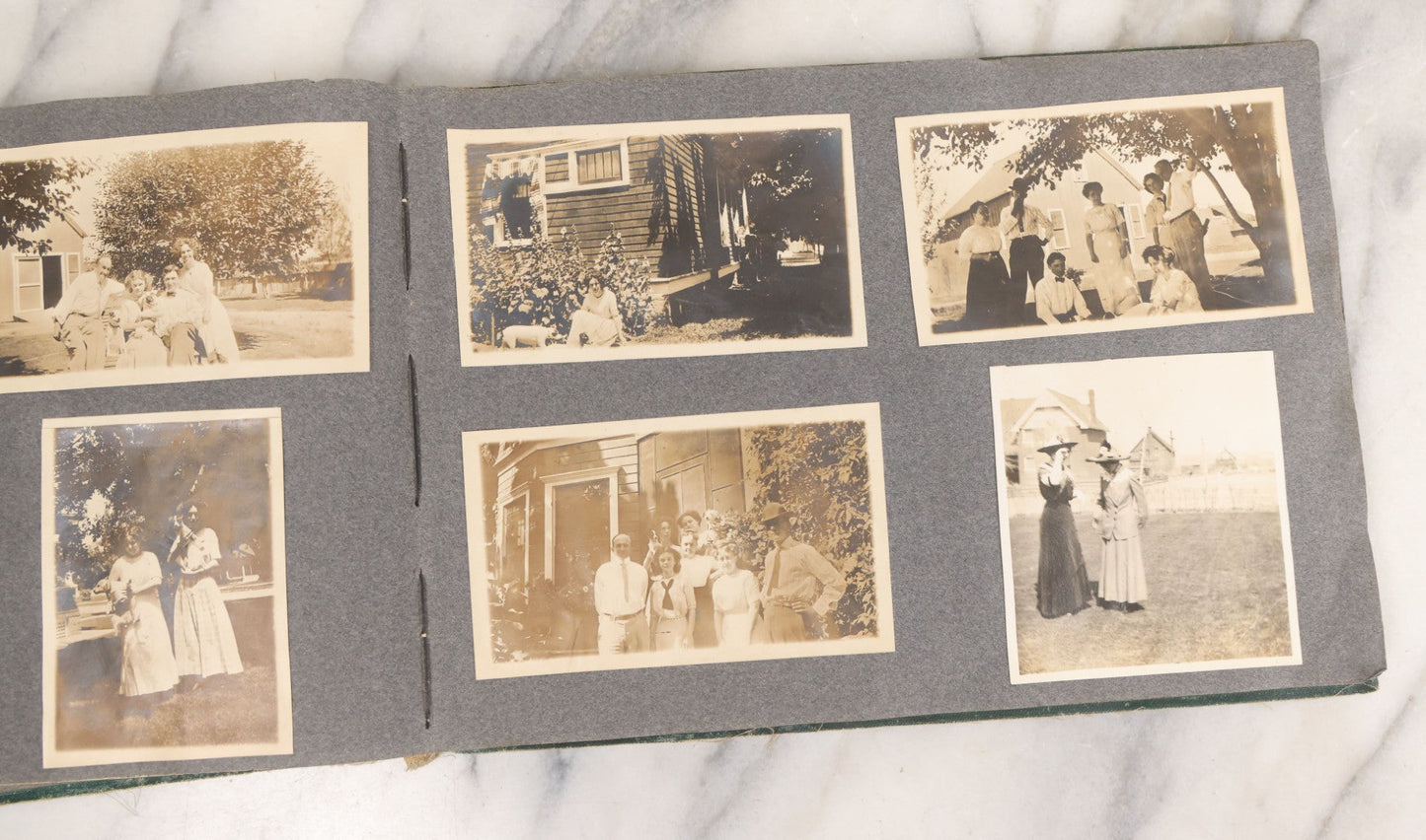 Lot 003 - Antique Snapshot Photo Album Belonging To Mary Eleanor Hill, Containing Photographs Taken In And Around "Brier Crest" In Villanova, Pennsylvania And "Eagle's Nest" In Grovetown, Georgia, With Over 300 Photographs, Including Women In Catacombs