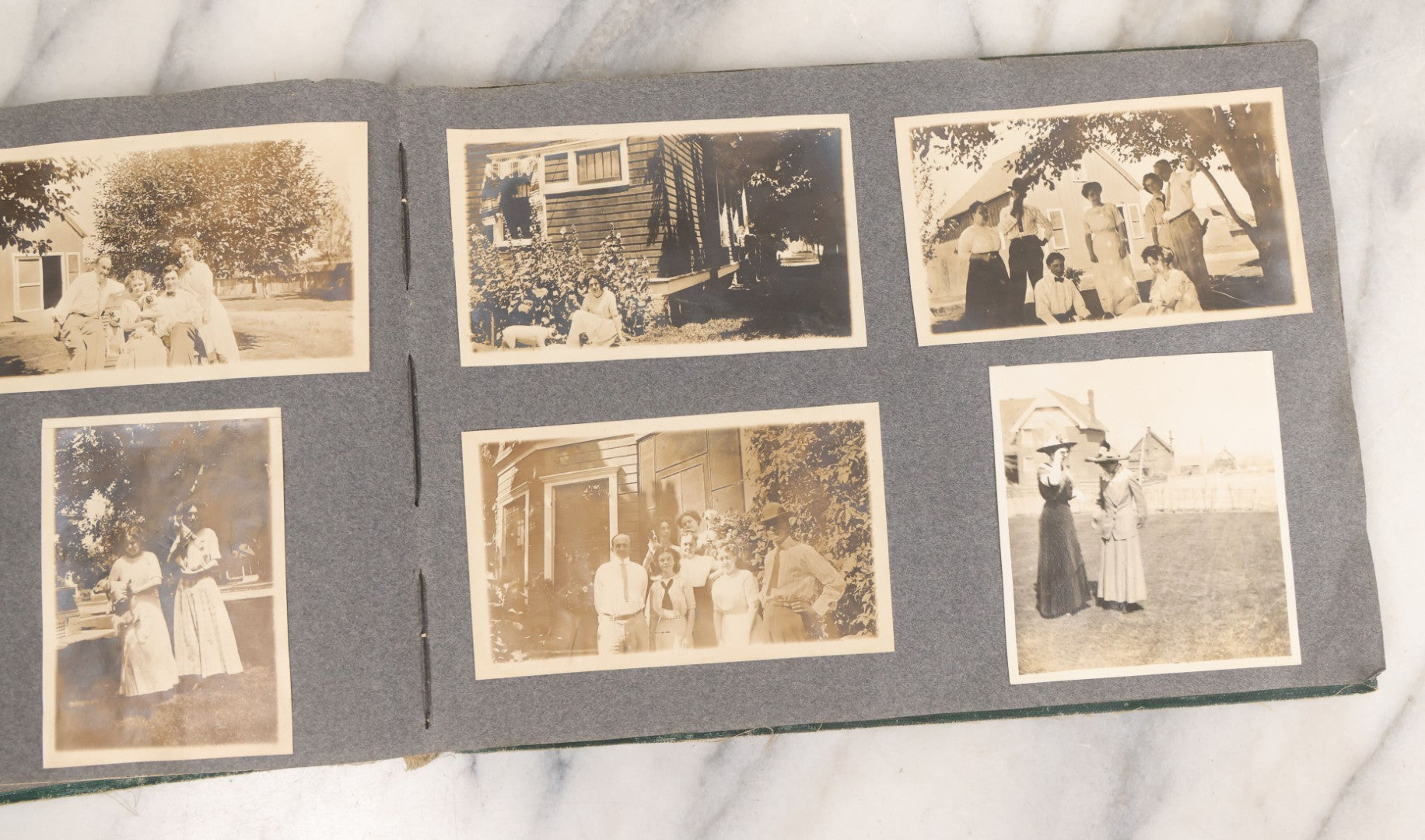 Lot 003 - Antique Snapshot Photo Album Belonging To Mary Eleanor Hill, Containing Photographs Taken In And Around "Brier Crest" In Villanova, Pennsylvania And "Eagle's Nest" In Grovetown, Georgia, With Over 300 Photographs, Including Women In Catacombs