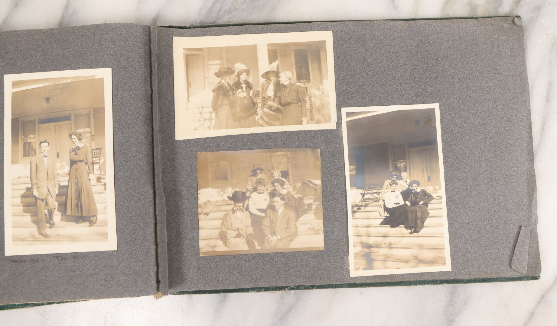 Lot 003 - Antique Snapshot Photo Album Belonging To Mary Eleanor Hill, Containing Photographs Taken In And Around "Brier Crest" In Villanova, Pennsylvania And "Eagle's Nest" In Grovetown, Georgia, With Over 300 Photographs, Including Women In Catacombs