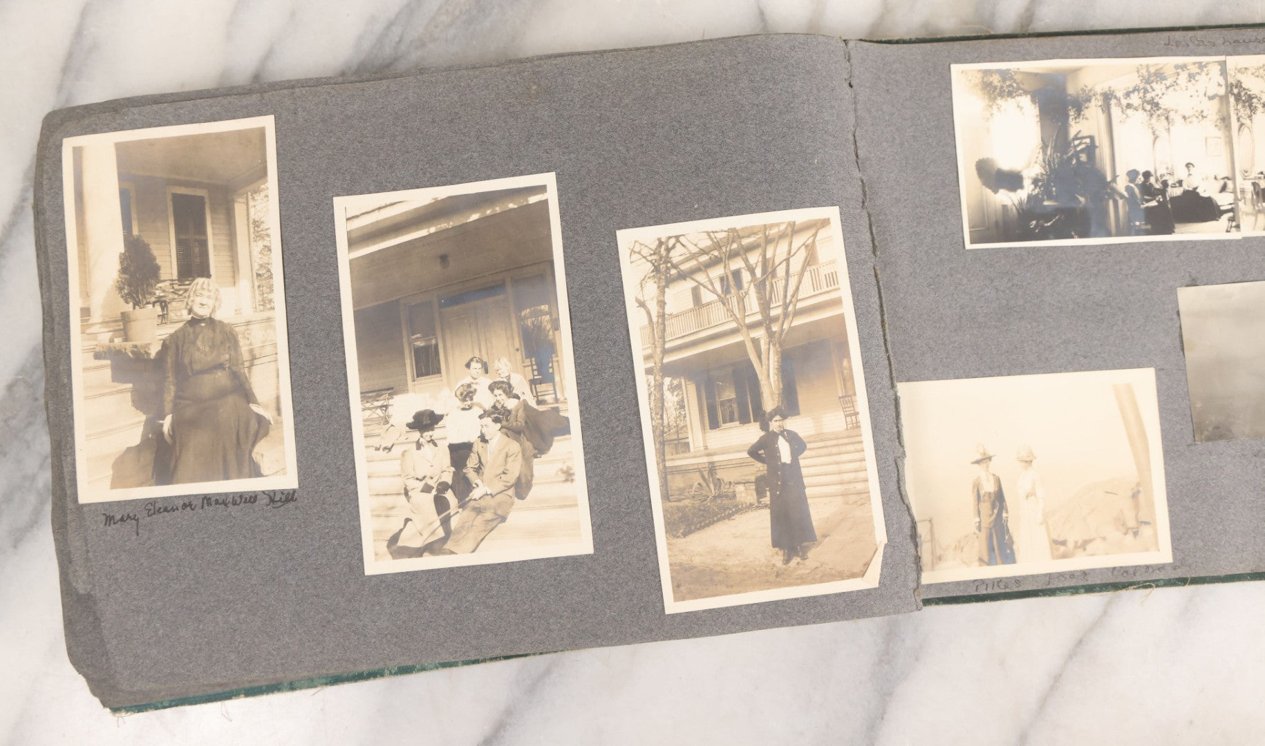 Lot 003 - Antique Snapshot Photo Album Belonging To Mary Eleanor Hill, Containing Photographs Taken In And Around "Brier Crest" In Villanova, Pennsylvania And "Eagle's Nest" In Grovetown, Georgia, With Over 300 Photographs, Including Women In Catacombs