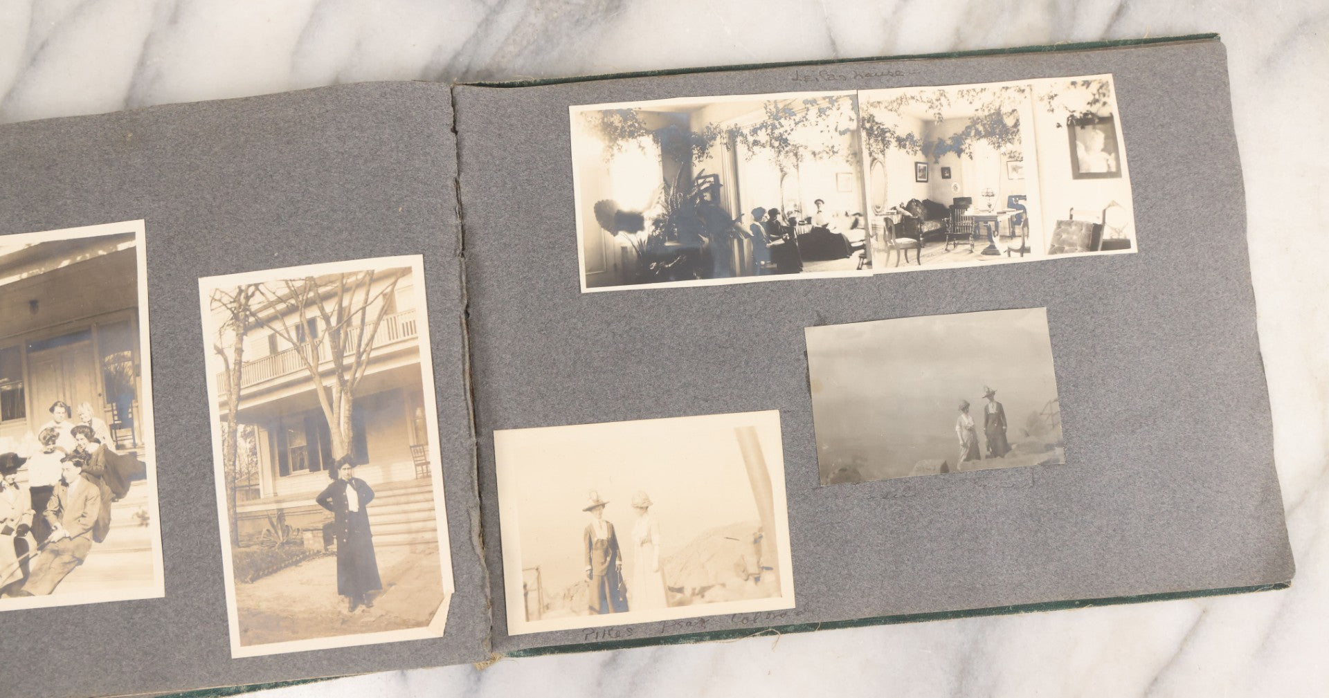 Lot 003 - Antique Snapshot Photo Album Belonging To Mary Eleanor Hill, Containing Photographs Taken In And Around "Brier Crest" In Villanova, Pennsylvania And "Eagle's Nest" In Grovetown, Georgia, With Over 300 Photographs, Including Women In Catacombs