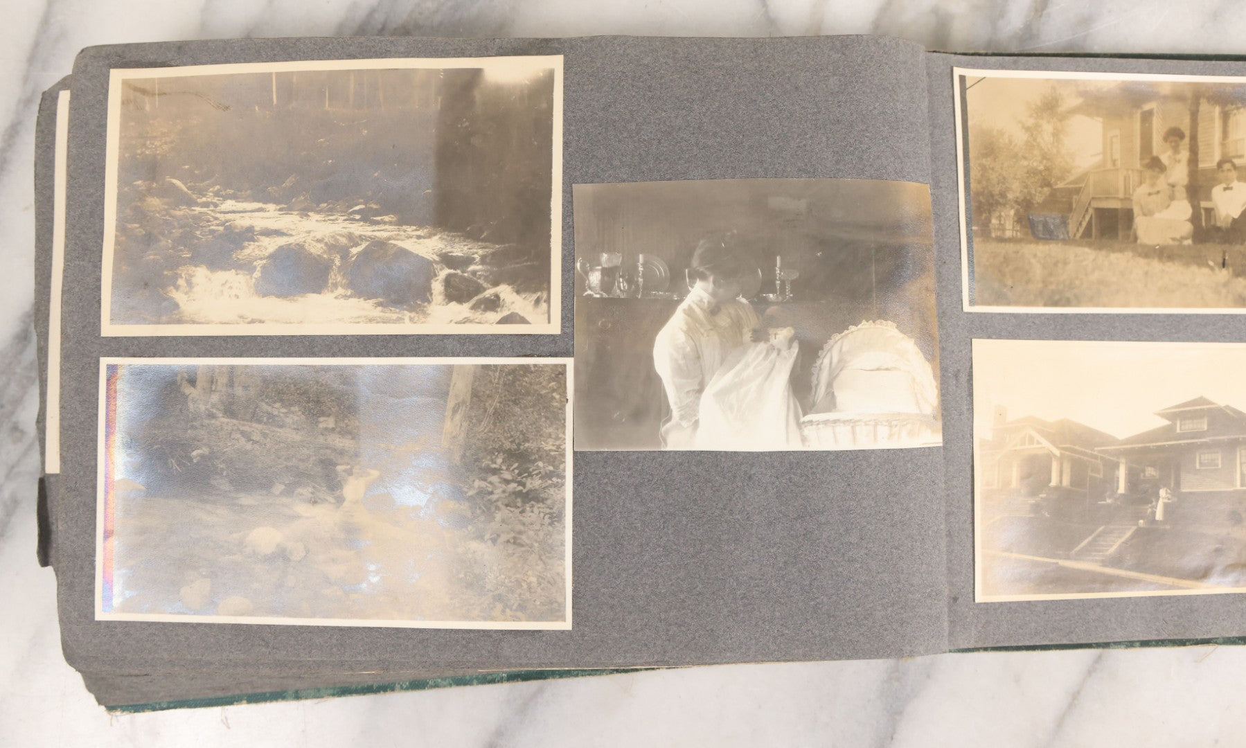 Lot 003 - Antique Snapshot Photo Album Belonging To Mary Eleanor Hill, Containing Photographs Taken In And Around "Brier Crest" In Villanova, Pennsylvania And "Eagle's Nest" In Grovetown, Georgia, With Over 300 Photographs, Including Women In Catacombs
