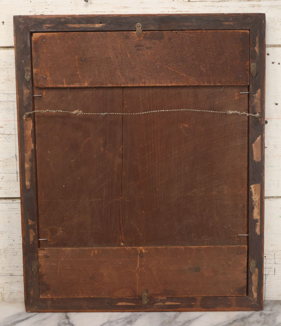 Lot 005 - Antique Framed Clown Die Cut Scrap Assemblage With 19 Pieces, Original Victorian Scraps In Frame As Found, Arrangement Appears To Be An Original Antique, 18-3/8" x 22-3/8"