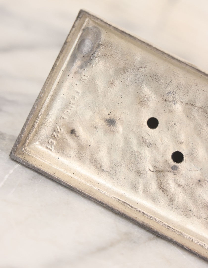 Lot 009 - Antique Devotional Metal Statue Of Jesus Christ Bearing The Cross With Silver Finish, Marked "Made In France," No. 2251, 5-5/8" Height