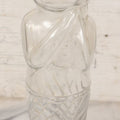 Lot 018 - Vintage Flapper Girl Clear Glass Figural Jar With Original Red Metal Lid, 10-3/4" Height