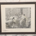 Lot 021 - Antique French Photogravure Print Of Merry Women Titled "Babil D'Oiseaux" (Chatter Of The Birds) After Georges Rochegrosse, Copyright 1895, Paper Gallery Label On Verso From E.A. Walton & Co. Fine Arts, Springfield, Mass, 17-1/2" x 14-3/4"