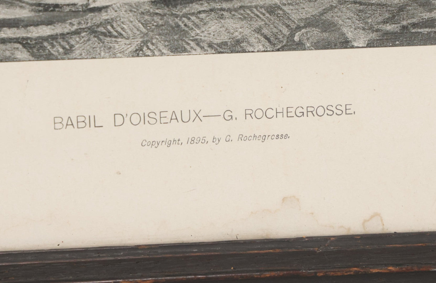 Lot 021 - Antique French Photogravure Print Of Merry Women Titled "Babil D'Oiseaux" (Chatter Of The Birds) After Georges Rochegrosse, Copyright 1895, Paper Gallery Label On Verso From E.A. Walton & Co. Fine Arts, Springfield, Mass, 17-1/2" x 14-3/4"