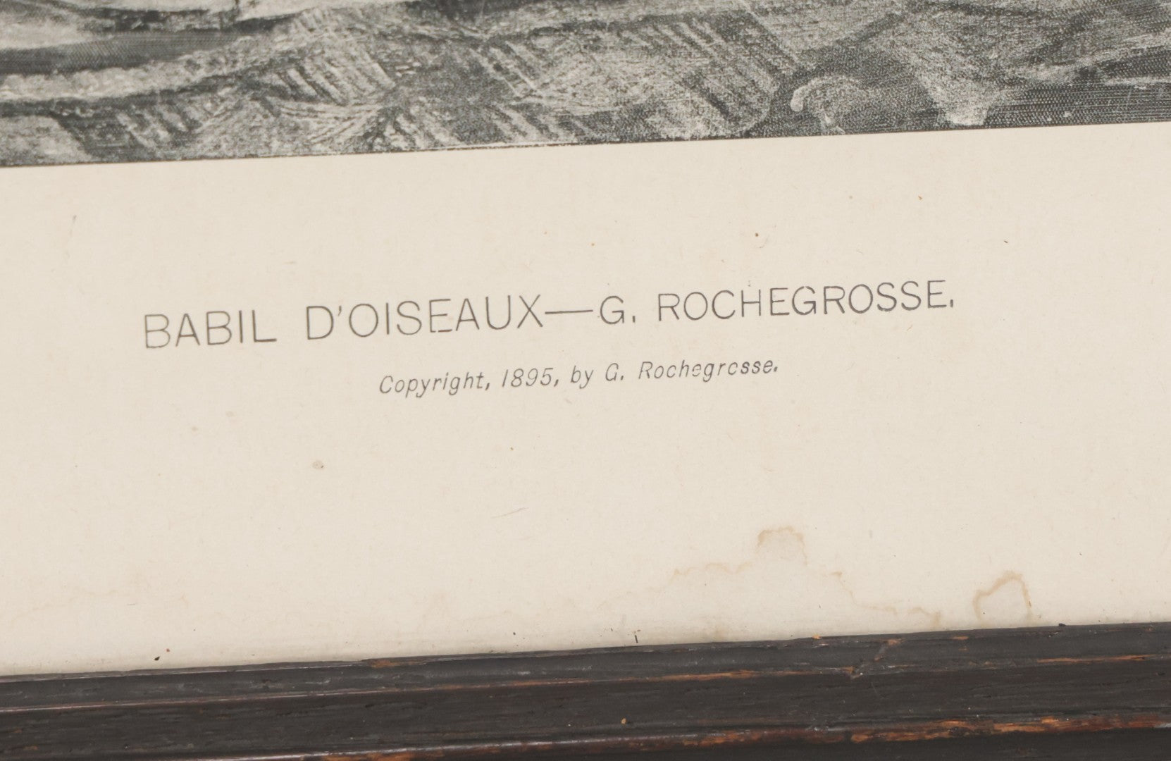Lot 021 - Antique French Photogravure Print Of Merry Women Titled "Babil D'Oiseaux" (Chatter Of The Birds) After Georges Rochegrosse, Copyright 1895, Paper Gallery Label On Verso From E.A. Walton & Co. Fine Arts, Springfield, Mass, 17-1/2" x 14-3/4"