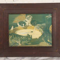 Lot 023 - Antique Color Magazine Print Of Six Kittens Watching A Mouse Swim Through Milk, As Found In Frame, Originally Appeared In The Chicago Tribune, 1901, 18-3/4" x 15-5/8"
