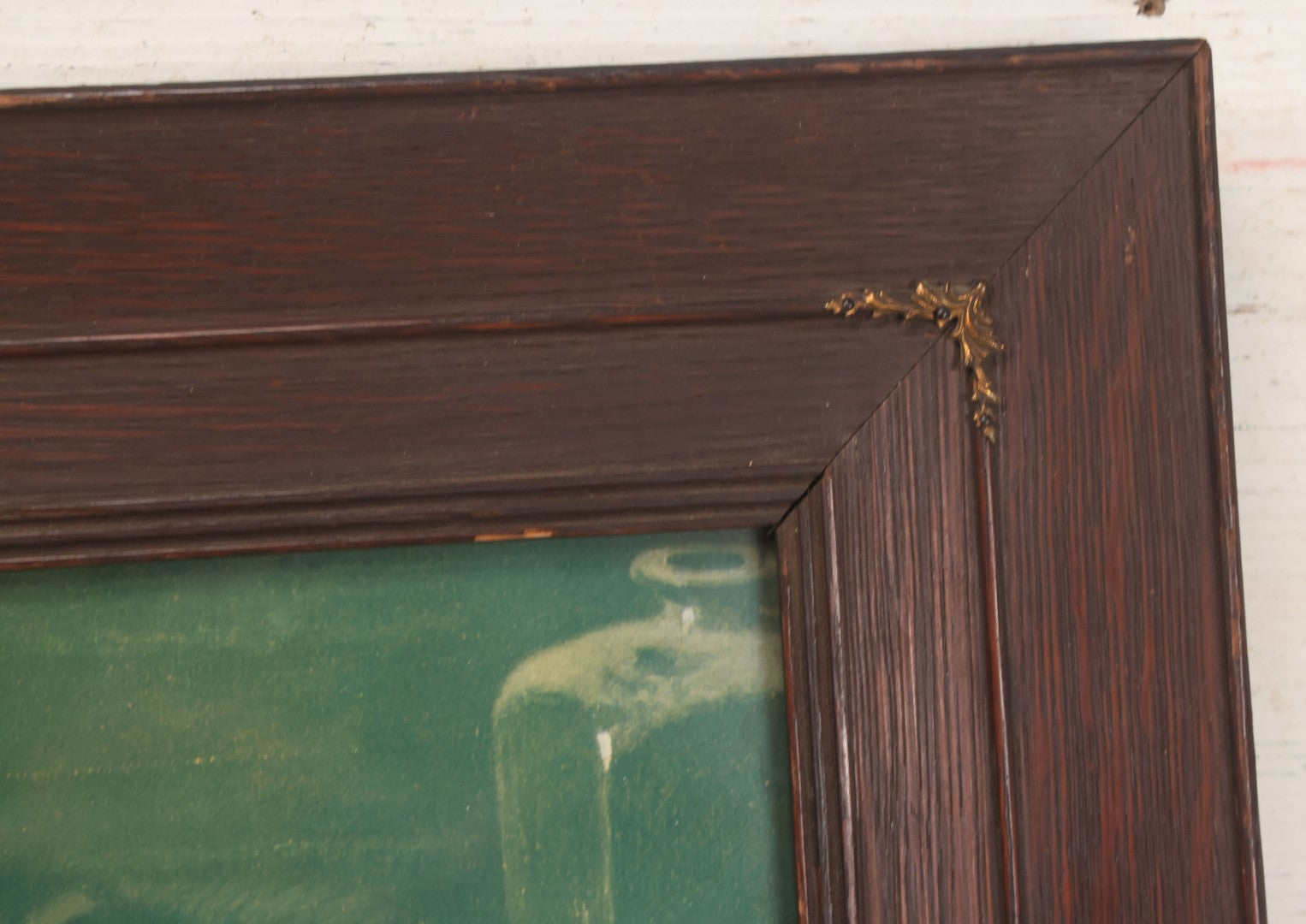 Lot 023 - Antique Color Magazine Print Of Six Kittens Watching A Mouse Swim Through Milk, As Found In Frame, Originally Appeared In The Chicago Tribune, 1901, 18-3/4" x 15-5/8"