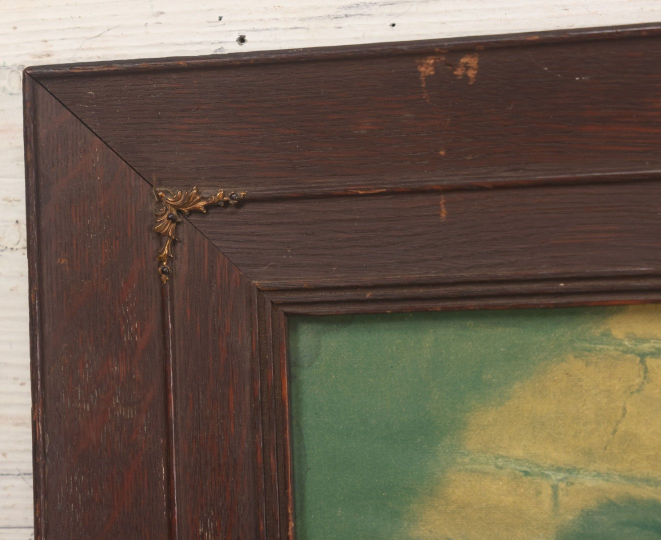 Lot 023 - Antique Color Magazine Print Of Six Kittens Watching A Mouse Swim Through Milk, As Found In Frame, Originally Appeared In The Chicago Tribune, 1901, 18-3/4" x 15-5/8"