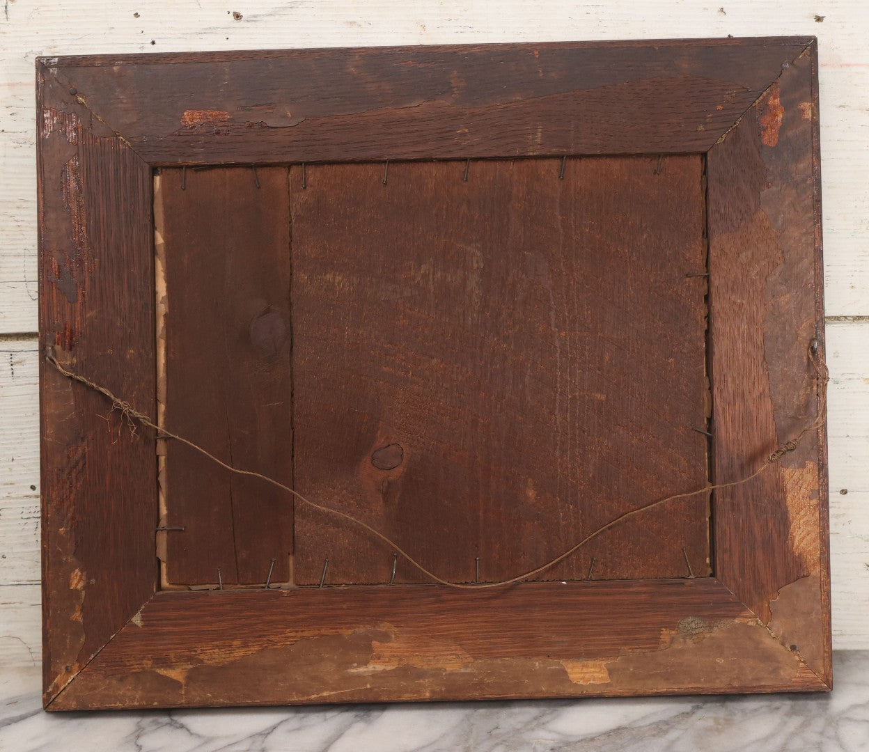 Lot 023 - Antique Color Magazine Print Of Six Kittens Watching A Mouse Swim Through Milk, As Found In Frame, Originally Appeared In The Chicago Tribune, 1901, 18-3/4" x 15-5/8"